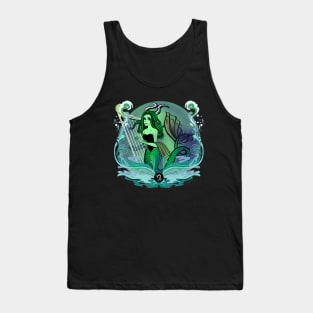 Capricorn Sea Goat Musical Mermaid Retro Design Tank Top